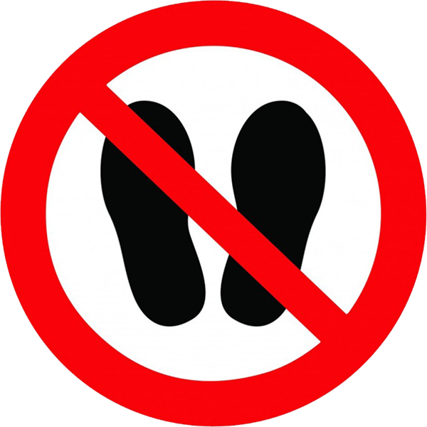 interdiction entrer avec des chaussures